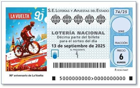 Noti- Deporte: La Lotería Nacional dedicará un billete a La Vuelta el 13 de septiembre