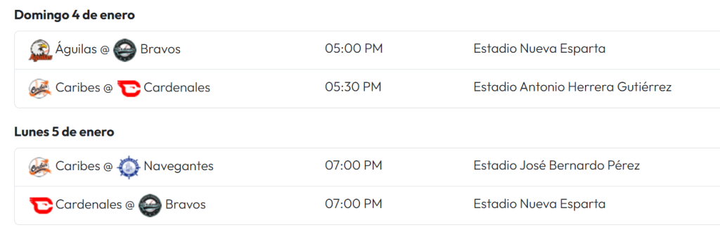 LVBP publica calendario del RR con juegos en el Monumental