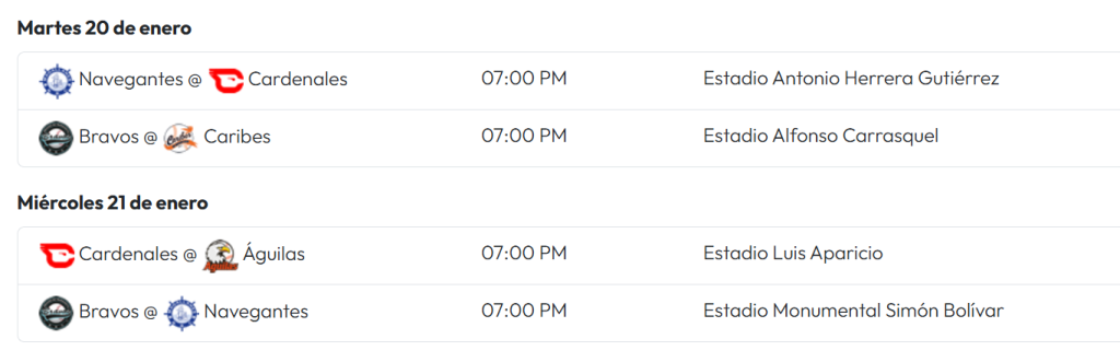 LVBP publica calendario del RR con juegos en el Monumental