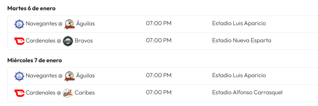 LVBP publica calendario del RR con juegos en el Monumental