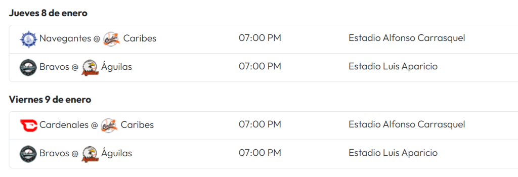 LVBP publica calendario del RR con juegos en el Monumental