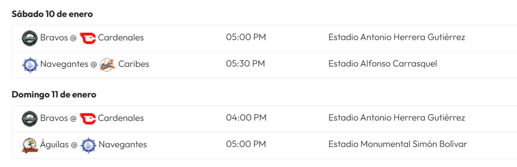 LVBP publica calendario del RR con juegos en el Monumental