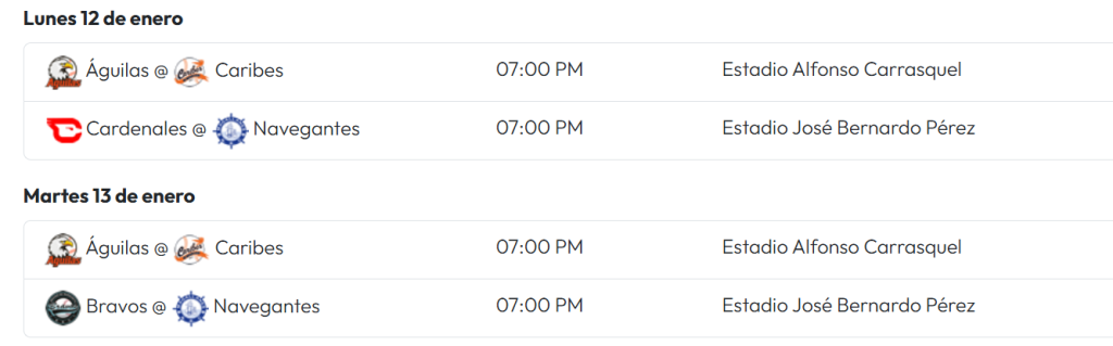 LVBP publica calendario del RR con juegos en el Monumental
