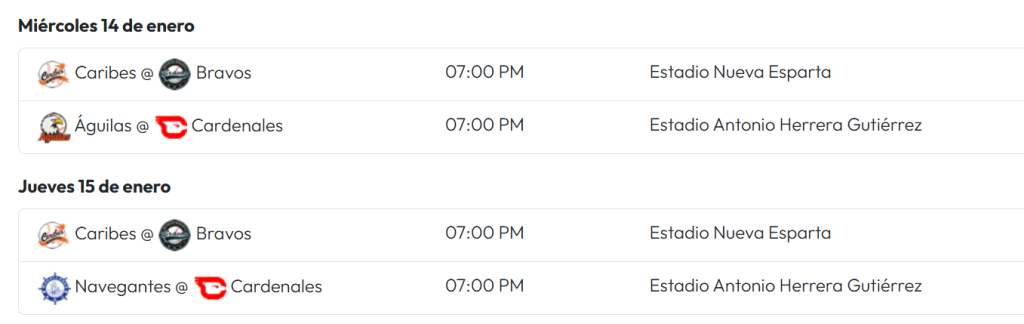 LVBP publica calendario del RR con juegos en el Monumental