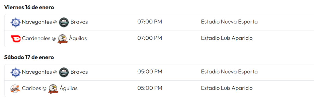 LVBP publica calendario del RR con juegos en el Monumental