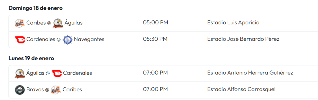 LVBP publica calendario del RR con juegos en el Monumental