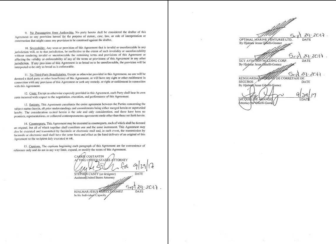 Hjalmar Jes&uacute;s Gibelli G&oacute;mez | &iexcl;Acuerdo definitivo! Justicia de EEUU cierra procesos legales en su contra