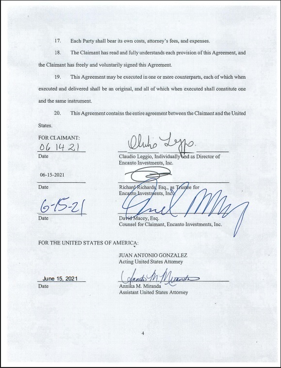Justicia de EEUU dicta cierre definitivo y favorable para José Leggio Cassara en proceso 100% administrativo Justicia de EEUU dicta cierre definitivo y favorable para José Leggio Cassara en proceso 100% administrativo
